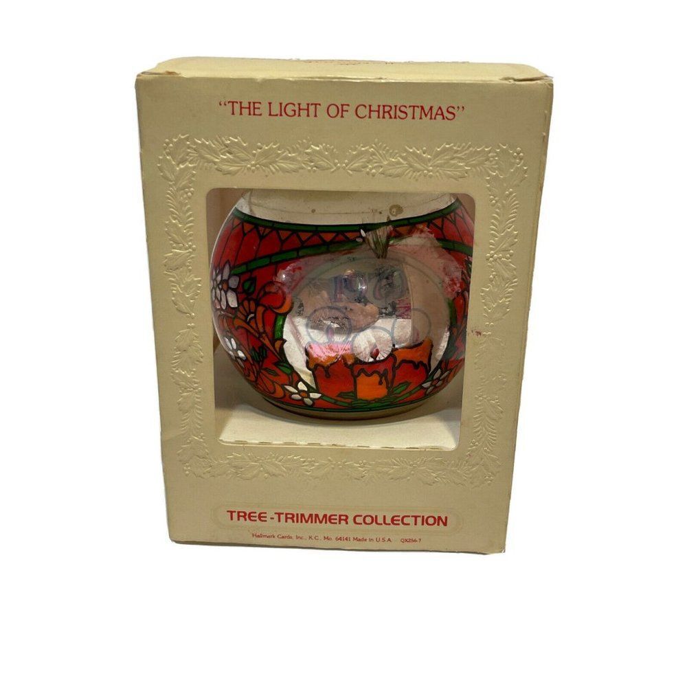 Hallmark Glass Ornament 1979 "The Light of Christmas" Tree-Trimmer w/box